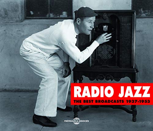 CD cover: man adjusting a vintage radio, text "Radio Jazz 1937-1953".