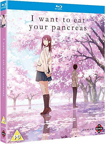 Anime Blu-ray cover featuring a girl and boy standing under blooming cherry blossom trees.