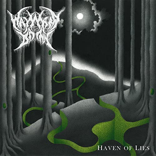 Dark forest scene with band logo and album title "Haven Of Lies".