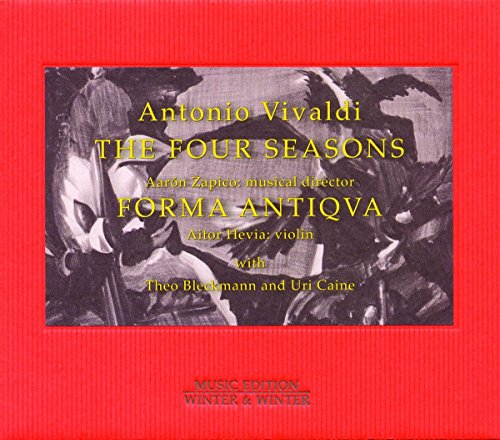 Red CD case for Vivaldi’s “The Four Seasons” with musicians pictured.