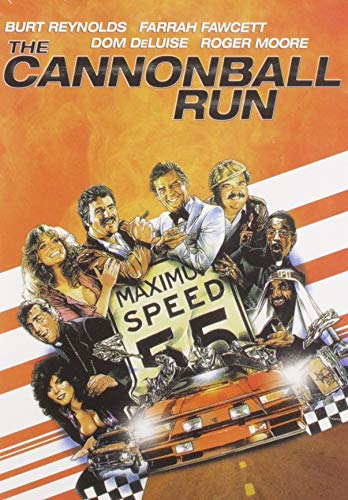 DVD cover for The Cannonball Run featuring a castL group of actors and a car.