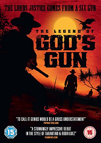 DVD cover for "The Legend Of God's Gun" featuring silhouetted figures.