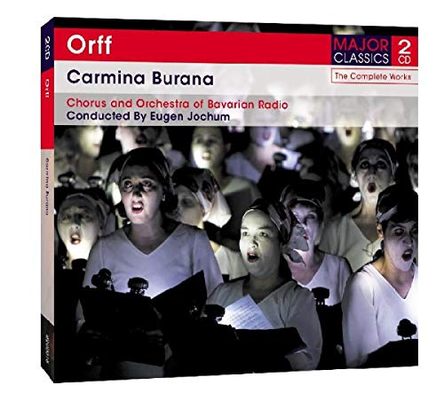 CD case for Orff’s Carmina Burana, featuring a choir performance image.