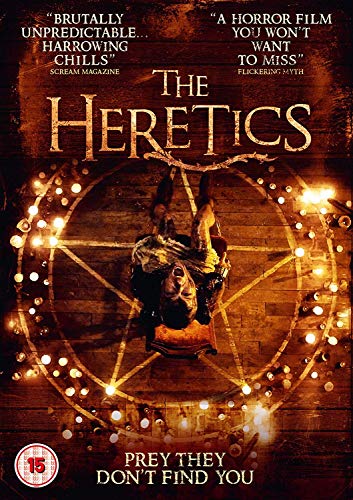 DVD cover for "The Heretics" featuring a pentagram and a suspended figure.