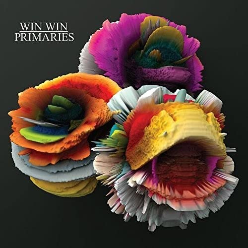 Album cover for Win Win’s “Primaries” featuring colorful, abstract floral shapes.