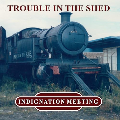 Vinyl record cover featuring a vintage steam locomotive in a yard.