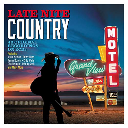 CD cover for “Late Nite Country” featuring a cowboy silhouette and motel sign.
