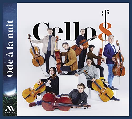 Cello 8 album cover featuring six cellists and their instruments.
