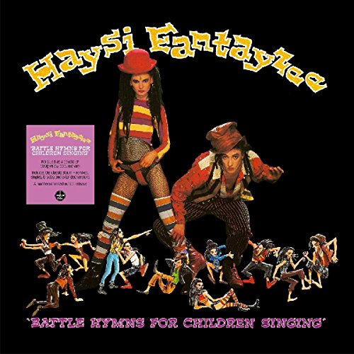 Haysi Fantayzee album cover featuring three people and cartoon figures.