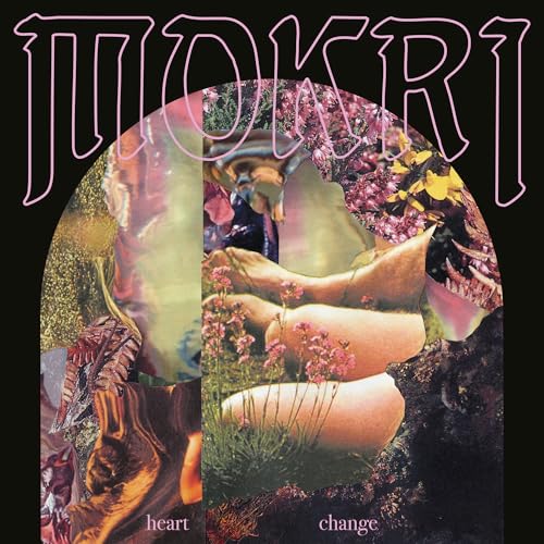 Album cover for Mokri’s “Heart Change” with collage of bodies and flowers.