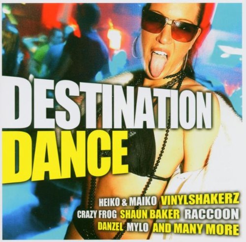 CD cover for “Destination Dance” featuring a woman with sunglasses.