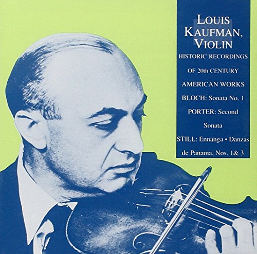 CD cover: violinist Louis Kaufman in blue tones, with text details.