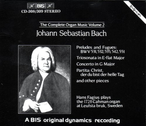 CD cover featuring a portrait of Johann Sebastian Bach and track listing.