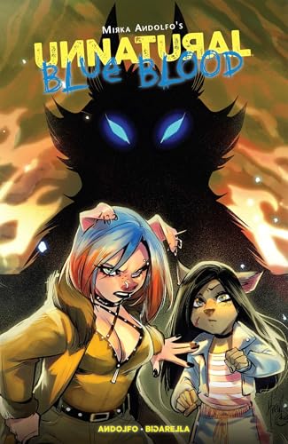 Comic book cover featuring two young women with cat ears and a large cat shadow.