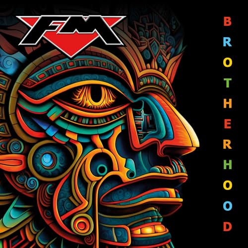 FM - Brotherhood CD cover: colorful, stylized face with a large eye.