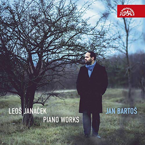 CD cover: pianist Jan Bartos stands before a wintery landscape.