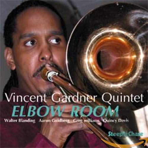 Vincent Gardner playing trombone on the “Elbow Room” CD cover.