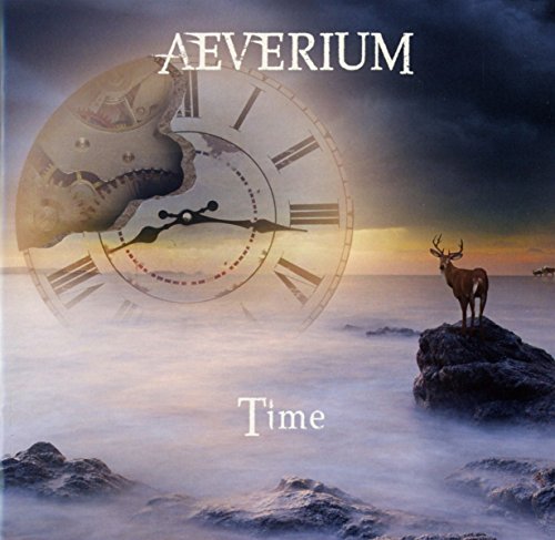 CD cover with clock, deer, and ocean landscape in muted tones.