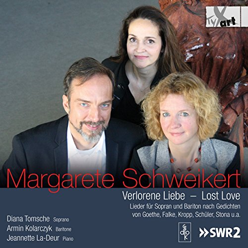 CD cover featuring portraits of soprano, baritone, and pianist with abstract art.