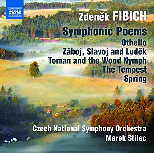 CD cover for Fibich's Symphonic Poems with a misty landscape.