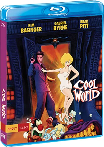 Cool World" Blu-ray cover featuring Kim Basinger, Brad Pitt, and cartoon characters.