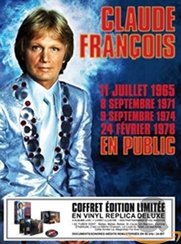 Album cover featuring Claude François in a shiny silver suit against a blue background.