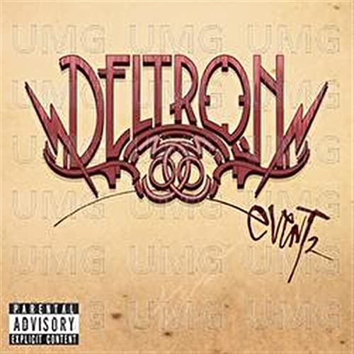 Deltron 3030 "Event II" CD cover with stylized red logo and warning label.
