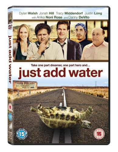 Just Add Water" DVD cover featuring four actors and a tortoise on a road.