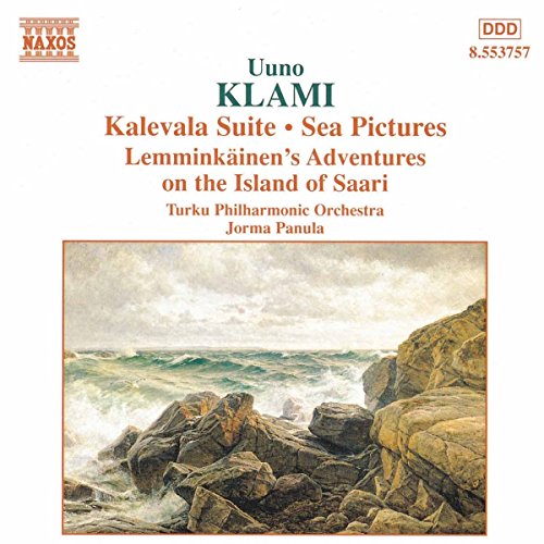CD cover for Klami orchestral works with seascape painting.