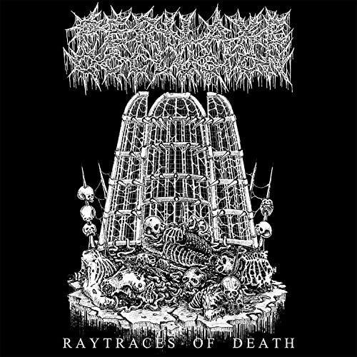 Black and white album cover with skeletal imagery and ornate, spiky design.