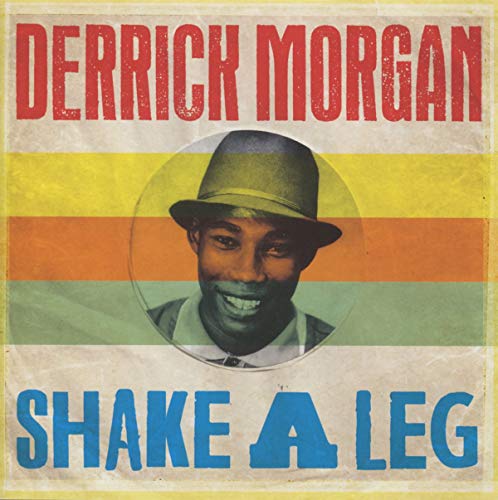 Derrick Morgan “Shake a Leg” CD cover with portrait and color blocks.