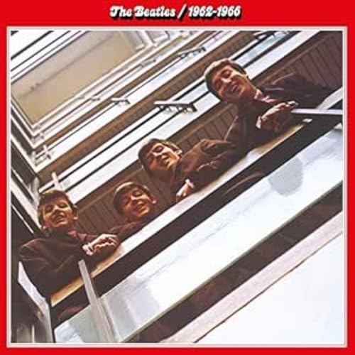The Beatles album cover, 1962-1966, featuring the band on stairs.