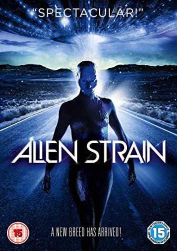 DVD cover for "Alien Strain" featuring a figure and UFO.