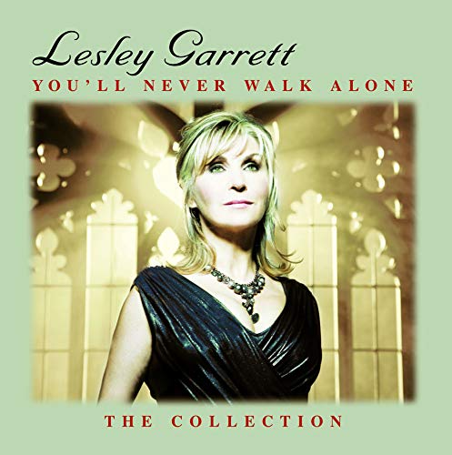 Lesley Garrett portrait on CD cover with golden cathedral arches.