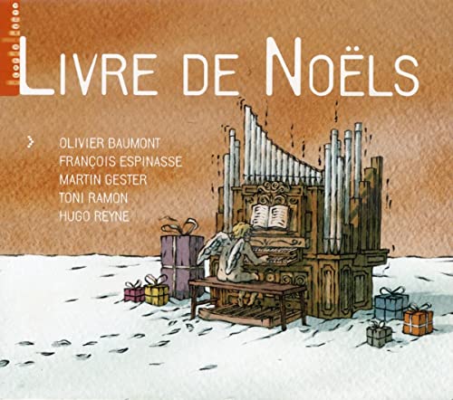CD cover: illustrated organ, gifts, and angel in snowy scene.