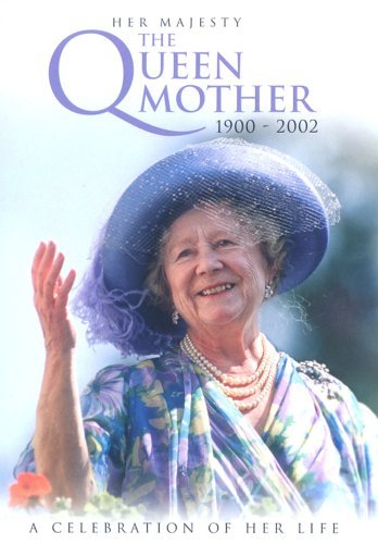 The Queen Mother smiling, wearing a hat and pearls, on a DVD cover.