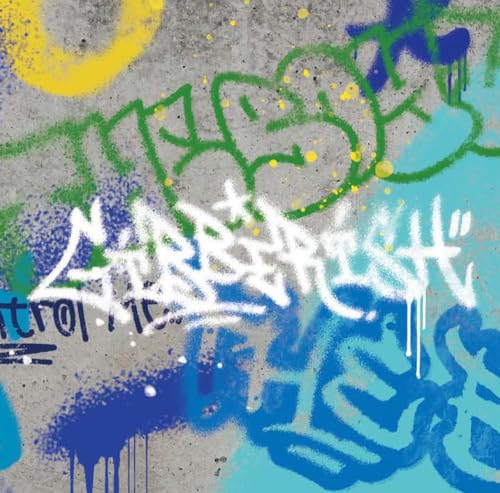 CD cover with abstract graffiti in white, blue, green, and yellow.