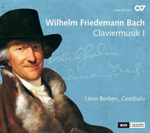 CD cover featuring a portrait of Wilhelm Friedemann Bach and title text.