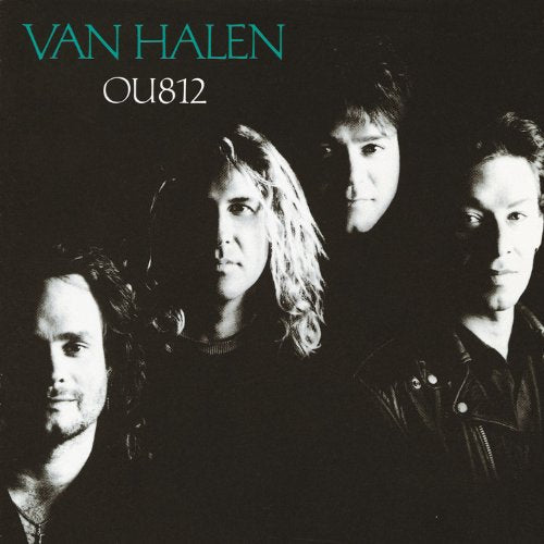Van Halen album cover, OU812, featuring a black and white band portrait.