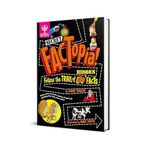 Book cover with cartoon illustrations and text on a black background.