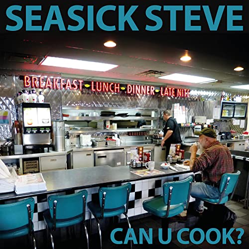 Seasick Steve album cover: diner interior with musician at counter.