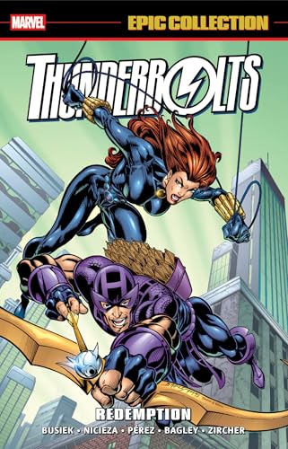Comic book cover featuring Thunderbolts characters Songbird and Hawkeye.