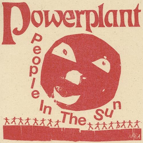 CD cover for Powerplant’s “People In The Sun” with a red face and figures.