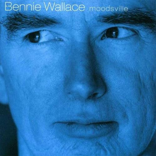 Close-up of Bennie Wallace’s face in blue tones, album cover art.
