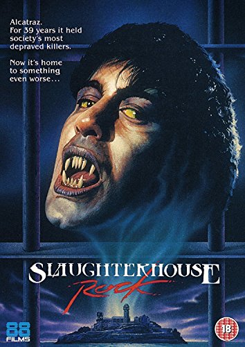 DVD cover for "Slaughterhouse Rock" featuring a vampire-like face and castle.