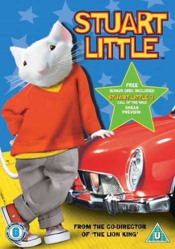 DVD cover for "Stuart Little" featuring a mouse in human clothes.