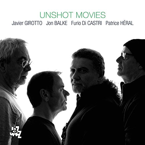 CD cover for “Unshot Movies” featuring four men in black and white.
