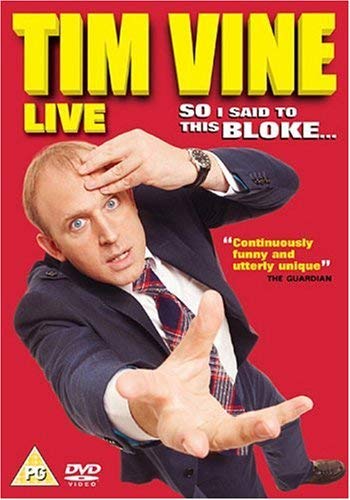DVD cover featuring comedian Tim Vine with a questioning expression.