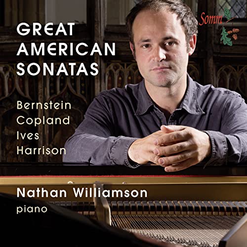 CD cover featuring pianist Nathan Williamson and text “Great American Sonatas.”