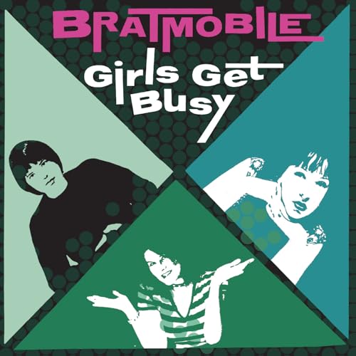Bratmobile album cover: split screen with black and white photos of women.